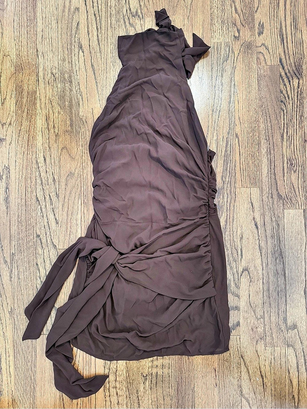 White Fox Wrap Mini Dress in Brown Size Small Like New
